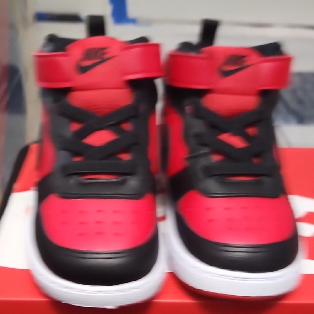 Nike Red and Black High-Top Sneakers